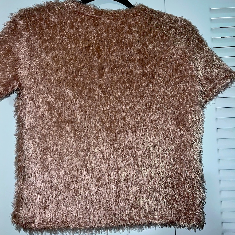 Zara Trafaluc Fur Blush Color Top Size Medium